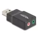 Delock Külső USB hangkártya 2 x 3,5 mm-es sztereo jack Plug & Play audio adapterrel személyi számítógépekhez, laptopokhoz és Mac ...