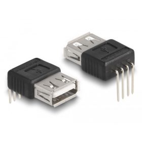   Delock Adapter A-típusú USB 2.0 anya   4 tű 90  szögben hajlítva (66637)