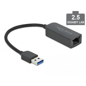 Delock USB A-típusú adapter apa   2,5 Gigabit LAN kompakt
