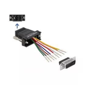   Delock Fekete D-Sub 15-tűs apa  RJ45 anya összekötő adapter (66647)