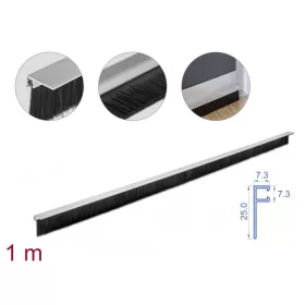   Delock 40 mm hosszú, hajlított kefeszalag 1 m hosszú alumínium foglalattal (66652)