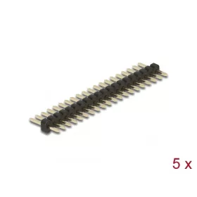   Delock Tűfejléc 20 tűs, 1,27 mm-es osztással, 1 soros, egyenes, 5 db. (66687)