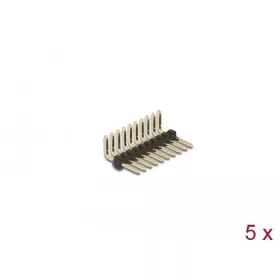   Delock Tűfejléc 10 tűs, 1,27 mm-es osztással, 1 soros, szögletes, 5 db. (66689)
