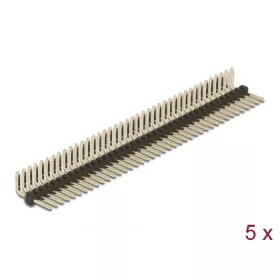   Delock Tűfejléc 40 tűs, 1,27 mm-es osztással, 1 soros, szögletes, 5 db. (66691)