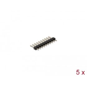  Delock Tűfejléc 10 tűs, 2,54 mm-es osztással, 1 soros, egyenes, 5 db. (66692)