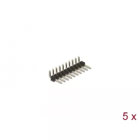   Delock Tűfejléc 10 tűs, 2,54 mm-es osztással, 1 soros, szögletes, 5 db. (66695)