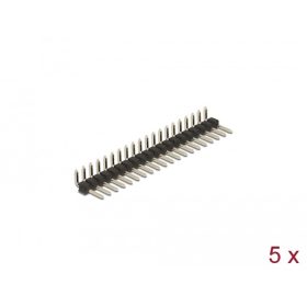   Delock Tűfejléc 20 tűs, 2,54 mm-es osztással, 1 soros, szögletes, 5 db. (66696)