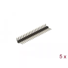   Delock Tűfejléc 20 tűs, 2,54 mm-es osztással, 1 soros, szögletes, 5 db. (66696)
