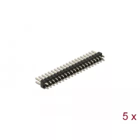   Delock Tűfejléc 20 tűs, 2,54 mm-es osztással, 2 soros, egyenes, 5 db. (66699)