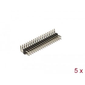   Delock Tűfejléc 20 tűs, 2,54 mm-es osztással, 2 soros, szögletes, 5 db. (66702)