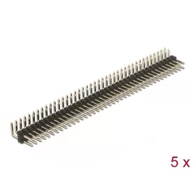   Delock Tűfejléc 40 tűs, 2,54 mm-es osztással, 2 soros, szögletes, 5 db. (66703)