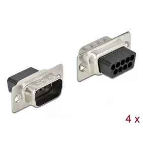 Delock D-Sub 9 tűs krimpelhető apa, fém 4 db. (66708)