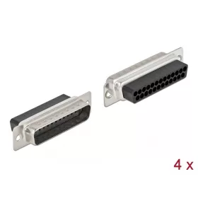 Delock D-Sub 25 tűs krimpelhető apa, fém 4 db.