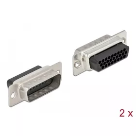 Delock D-Sub HD 26 tűs krimpelhető apa, fém 2 db. (66713)