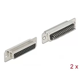   Delock D-Sub HD 44 tűs anya fém forrasztott változat 2 db (66718)