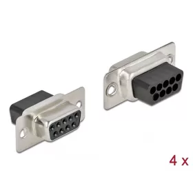 Delock D-Sub 9 tűs krimpelhető hüvely, fém 4 db. (66719)