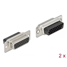   Delock D-Sub HD 26 tűs krimpelhető hüvely, fém 2 db. (66724)