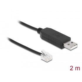   Delock adapterkábel USB Type-A és soros RS-232 RJ12 közötti ESD-védelemmel APC 2 m