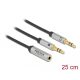 Delock 1 x 3,5 mm-es 4-tűs anya sztereo jack - 2 x 3,5 mm-es 3-tűs apa sztereo jack headset adapter (66740)
