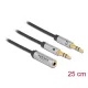Delock 1 x 3,5 mm-es 4-tűs anya sztereo jack - 2 x 3,5 mm-es 3-tűs apa sztereo jack headset adapter (66740)
