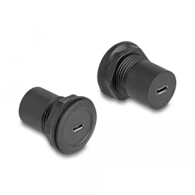   Delock USB 2.0 Micro-B-típusú   USB 2.0 Micro-B-típusú beépített csatlakozóval fekete (66743)