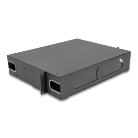   Delock 19  üvegszálas Patch Panel összekötő doboz átlátható ablakkal egyenlőtlen 2U sötétszürke (66752)