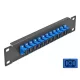 Delock 10  üvegszálas patch panel 12 portos SC Simplex kék 1U fekete