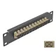 Delock 10  üvegszálas patch panel 12 portos SC Simplex bézs 1U fekete