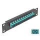 Delock 10  üvegszálas patch panel 12 portos SC Simplex vízkék 1U fekete