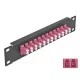 Delock 10  üvegszálas patch panel 12 portos LC Duplex ibolya 1U fekete