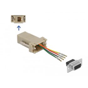   Delock D-Sub 9-tűs anya   RJ11/RJ14 6P/4C anya összekötő adapter (66770)