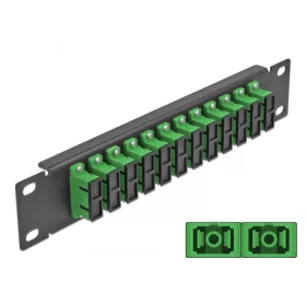   Delock 10  üvegszálas patch panel 12 portos SC Duplex zöld 1U fekete