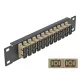 Delock 10  üvegszálas patch panel 12 portos SC Duplex bézs 1U fekete
