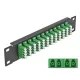 Delock 10  üvegszálas patch panel 12 portos LC Quad zöld 1U fekete