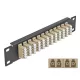Delock 10  üvegszálas patch panel 12 portos LC Quad bézs 1U fekete