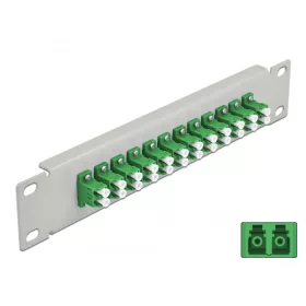   Delock 10  üvegszálas patch panel 12 portos LC Duplex zöld 1U szürke