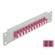 Delock 10  üvegszálas patch panel 12 portos LC Duplex ibolya 1U szürke
