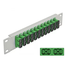   Delock 10  üvegszálas patch panel 12 portos SC Duplex zöld 1U szürke