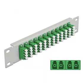   Delock 10  üvegszálas patch panel 12 portos LC Quad zöld 1U szürke