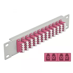   Delock 10  üvegszálas patch panel 12 portos LC Quad ibolya 1U szürke