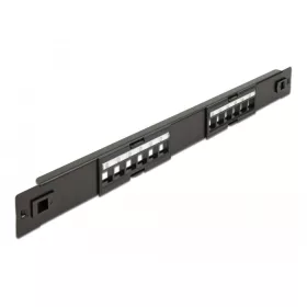   Delock 19  Keystone Patch Panel 12 portos eszközmentes (66821)