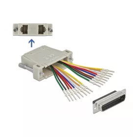   Delock D-Sub HD 44 tűs krimp apa - 2 x RJ45 anya eszköz készlettel bézs színben (66835)