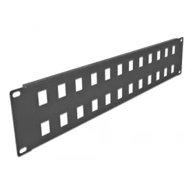 Delock 19  24 portos fekete Keystone Patch Panel 2U (66837)