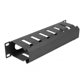 Delock 10  kábelkezelő menetpanel, nyílással, 1U, fekete