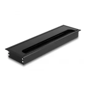   Delock Kábel tömítő/rendező asztalba szerelt változathoz kefével 280 x 80 x 28 mm méretű, fekete (66857)