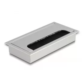   Delock Kábel tömítő/rendező asztalba szerelt változathoz kefével 160 x 80 x 28 mm méretű, ezüst (66861)