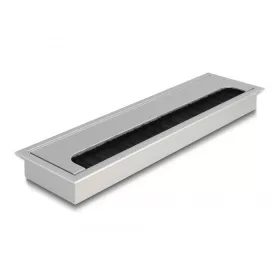   Delock Kábel tömítő/rendező asztalba szerelt változathoz kefével 280 x 80 x 28 mm méretű, ezüst (66862)