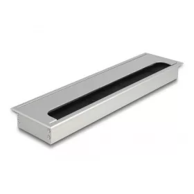   Delock Kábel tömítő/rendező asztalba szerelt változathoz kefével 300 x 80 x 28 mm méretű, ezüst (66863)