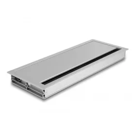   Delock Kábel tömítő/rendező asztalba szerelt változathoz kefével 300 x 120 x 28 mm méretű, ezüst (66864)