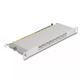 Delock 10  patch panel 8 porttal Cat.6A 0,5U szürke